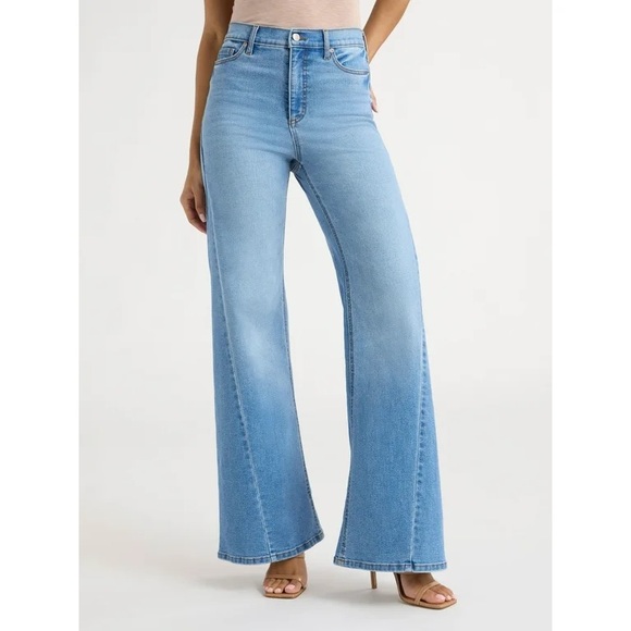 sofia by sofia vergara Denim - Sofia Vergara Women's Margot Tri Inset High Rise Wide Leg Jeans NWT 8 short